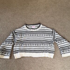 Pink Lily Black and White Striped Sweater